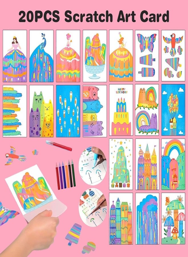 Amitasha Rainbow Scratch Art Painting Kit for Kids, Rainbow Scratch Squeeze Dot Magic Paper DIY Postcard Activity Set, Magic Dot Scratch Painting Gifts for Girls and Boys - Image 5